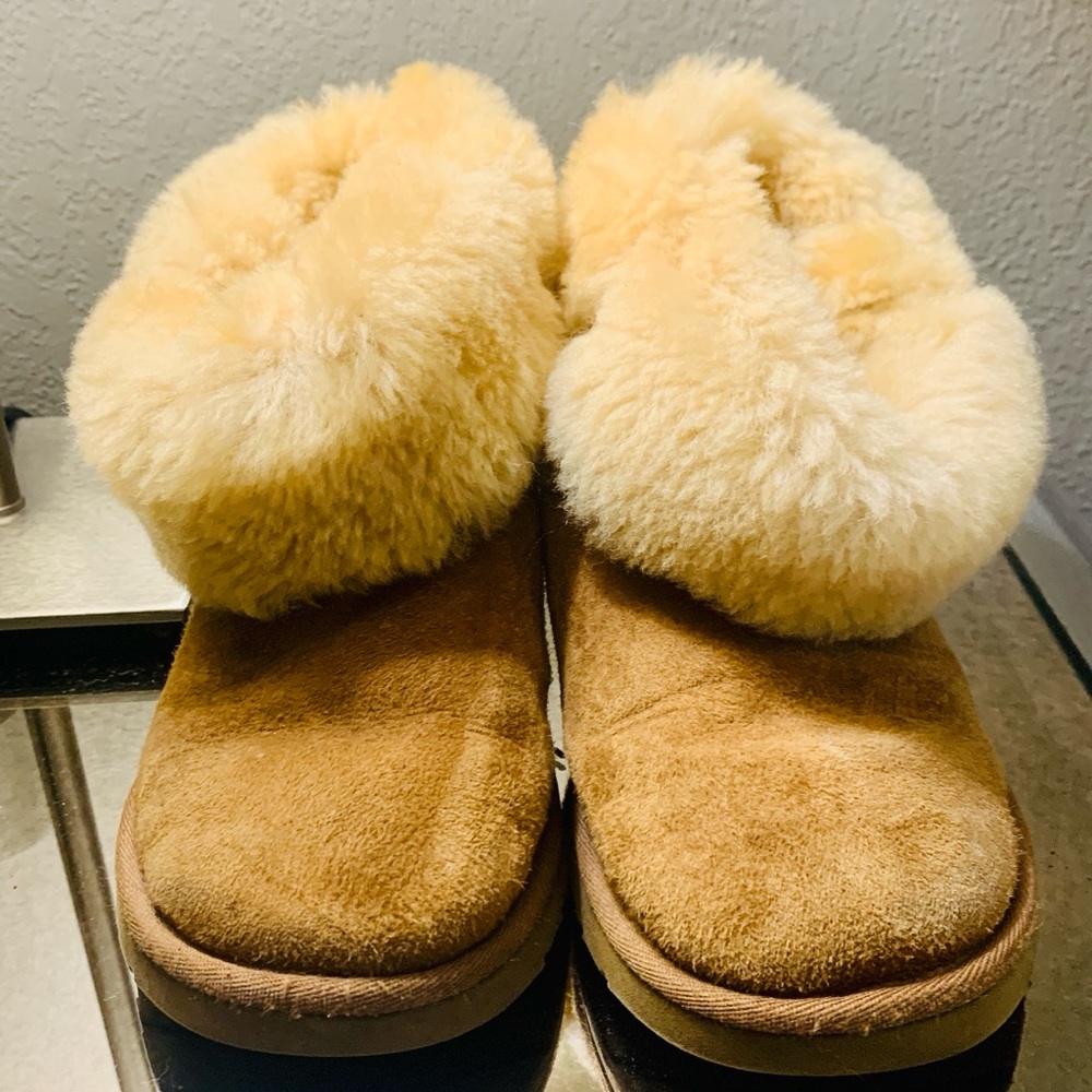 UGG Chestnut Suede Shearling Booties